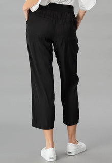 Lola & Sophie D-Satin Cropped Jogger - Black