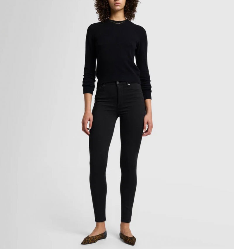 7 For All Mankind Slim Illusion Luxe High Waist Skinny - Black