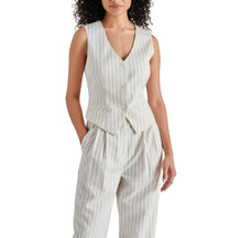 Steve Madden Selene Vest - White Pinstripe