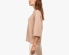Autumn Cashmere Oversized Tee W/Rhinestone Trim - Cappuccino