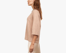 Autumn Cashmere Oversized Tee W/Rhinestone Trim - Cappuccino
