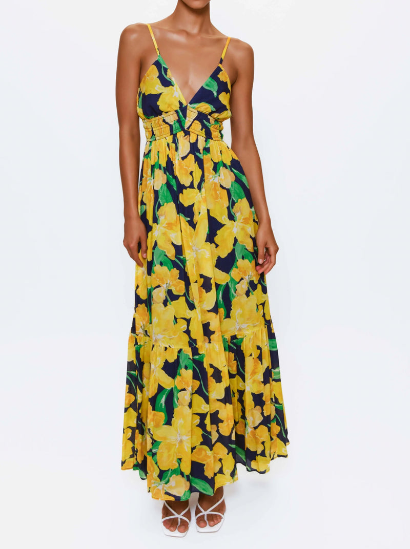 Hutch Fran Dress - Navy Watercolor Orchids