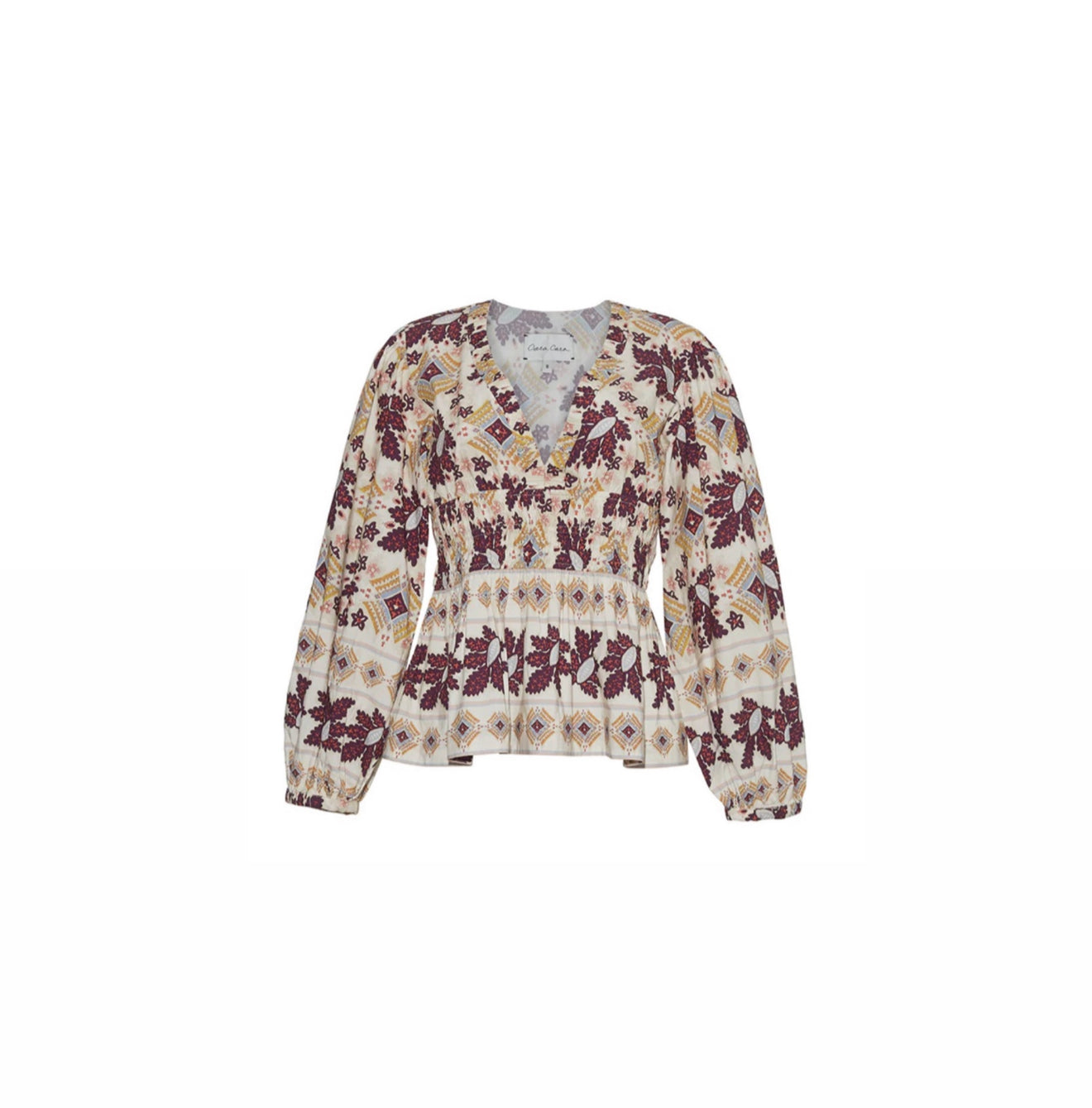 Cara Cara Emmery Top - Retro Floral Turtledove