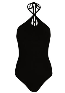 Enza Costa Keyhole Halter Bodysuit - Black