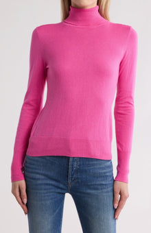 L'Agence Flora Turtleneck Sweater - Dragon Fruit/ Black