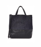 ALICE.D Medium Denim Leather Tote - Blue/Black