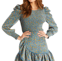 Allison New York Tessa Smocked Top - Dusty Blue