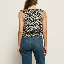 Nation Ltd Ella Ruffle Top - Black Hazy Daisy