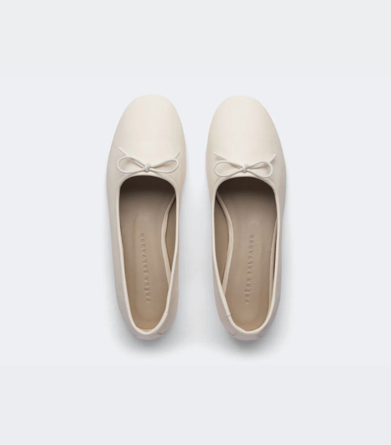 Frēda Salvador Roma Ballet Flat - Ivory Vegetable Calf