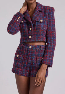 Generation Love Norah Tweed Blazer - Navy/Merlot