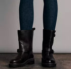 rag & bone RB Leather Moto Boots - Black
