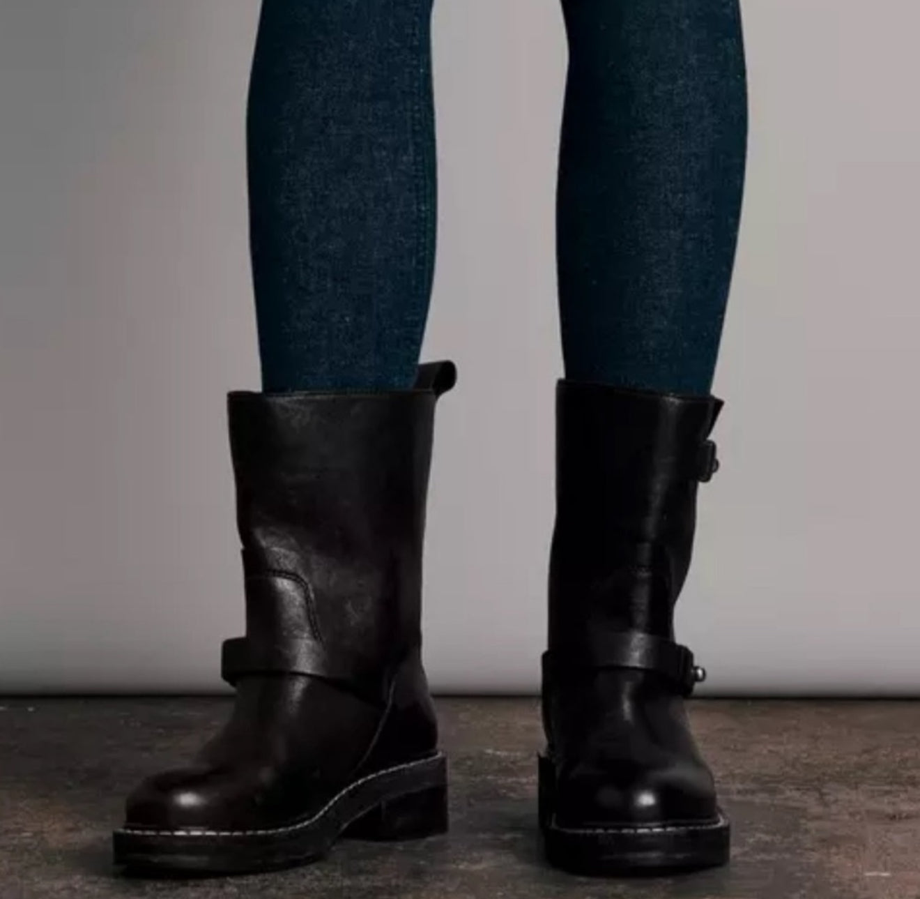 rag & bone RB Leather Moto Boots - Black