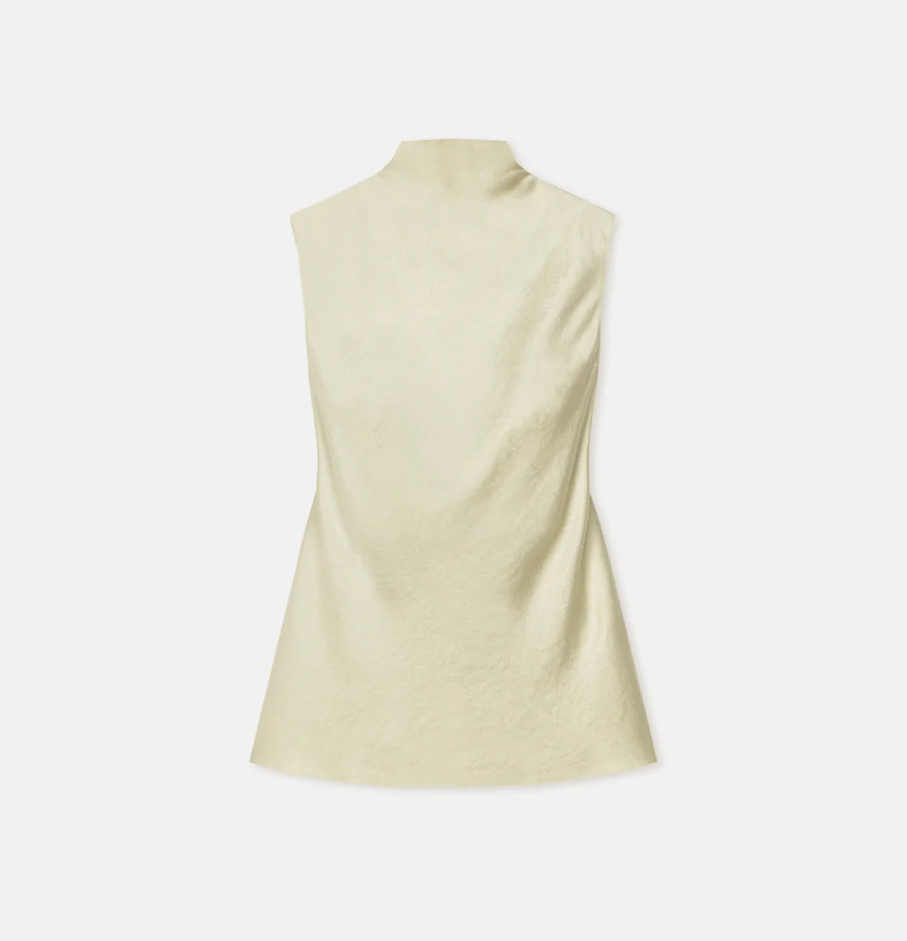 Nanushka Colson Crinkled-Satin Turtleneck Top - Green Tea