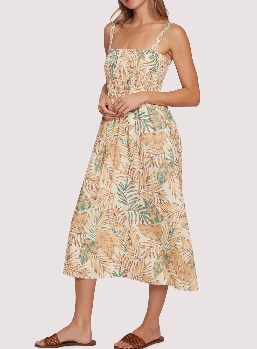 Lost + Wander Anafi Palm Midi Dress