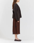 There-Elsewhere Wool Blend Open Texture Cardigan - Dark Chocolate