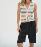 LNA Lou Sleeveless Cardigan - Sedona Stripe