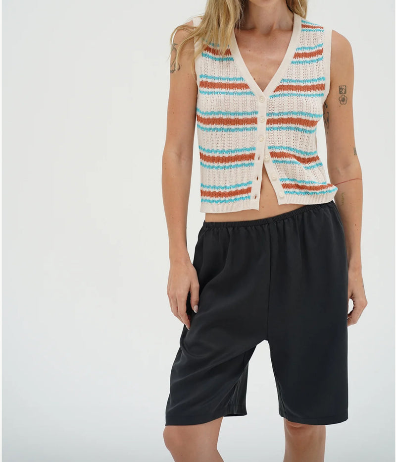 LNA Lou Sleeveless Cardigan - Sedona Stripe