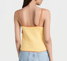 Lingua Franca Crochet Flower Tank - Pale Yellow