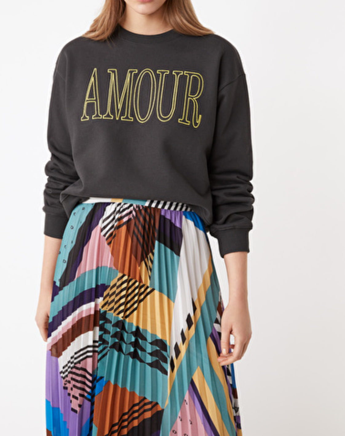 SUNCOO "Amour" Serge Sweatshirt - Carbon