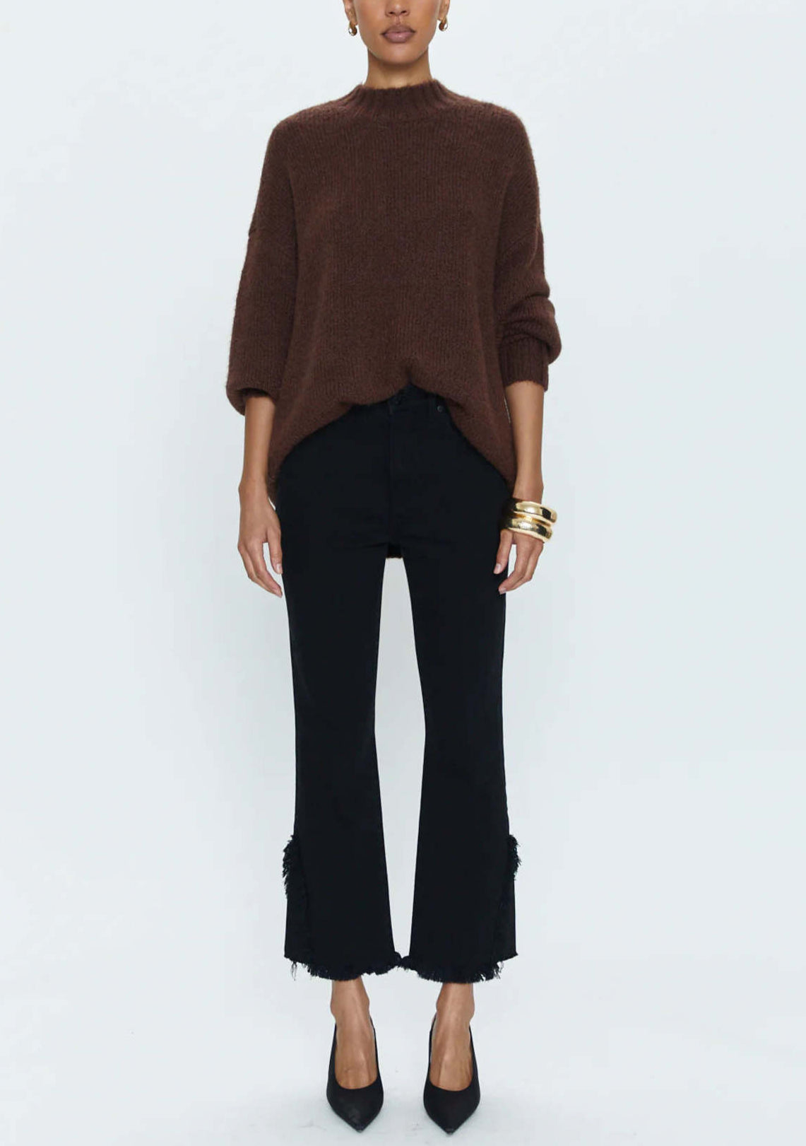 Pistola Lennon Frayed Crop - Blackbird