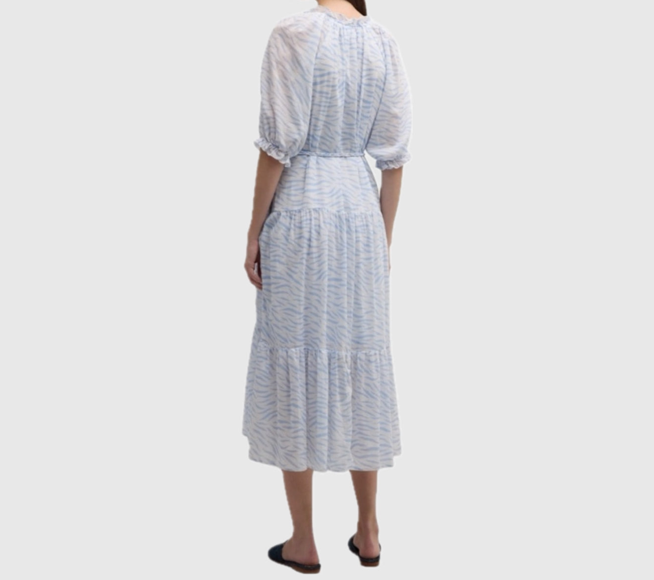 Xirena Lyta Tiered Tiger Stripe Print Dress - Blue Wave