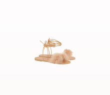 Ancient Greek Sandals Choros Marabu Feather Leather Sandal - Beige