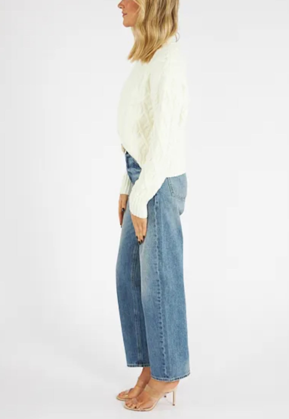 Michael Stars Suki Cable Mock Neck - Chalk