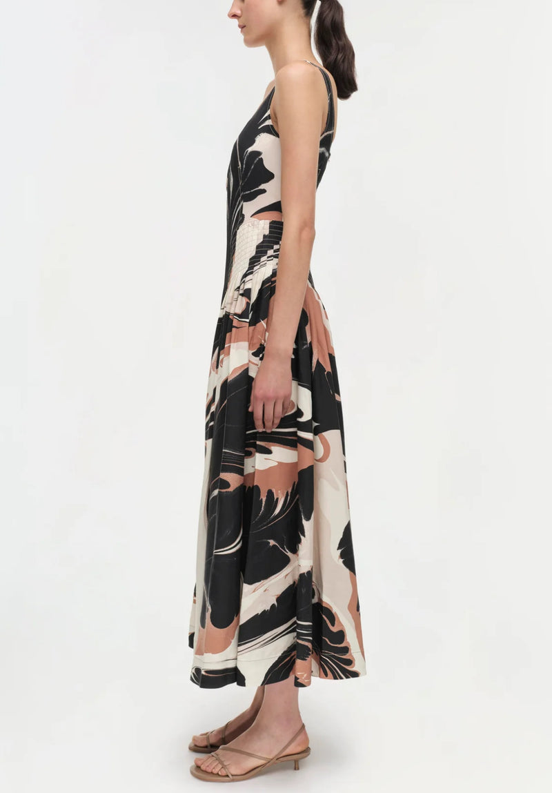 SIMKHAI Paola Dress - Camel Ink Blot