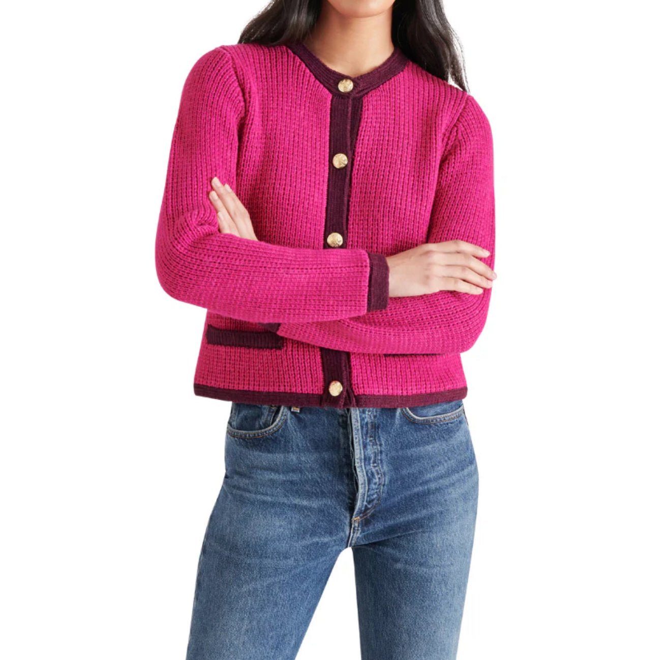 Steve Madden Fantino Cardigan - Fuschia