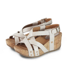 bussola Formentera Cross Straps Wedge Sandals (Ivory)