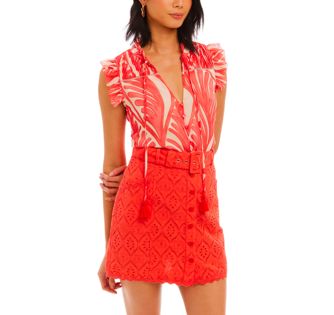 Allison New York Skylar Top - Coral Print