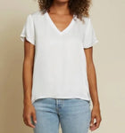 Nation Ltd June Sateen V-Neck - White