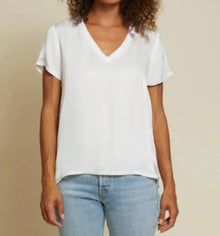Nation Ltd June Sateen V-Neck - White