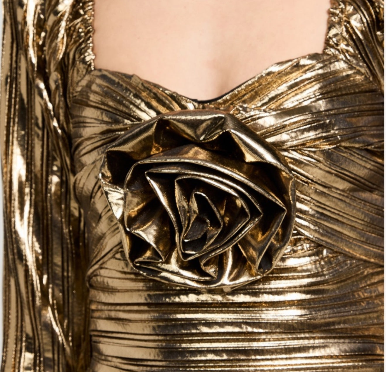 LoveShackFancy Thompson Dress - Gold | Shop Designers on Sale LoveShackFancy Thompson Dress - Gold | Shop Designers on Sale