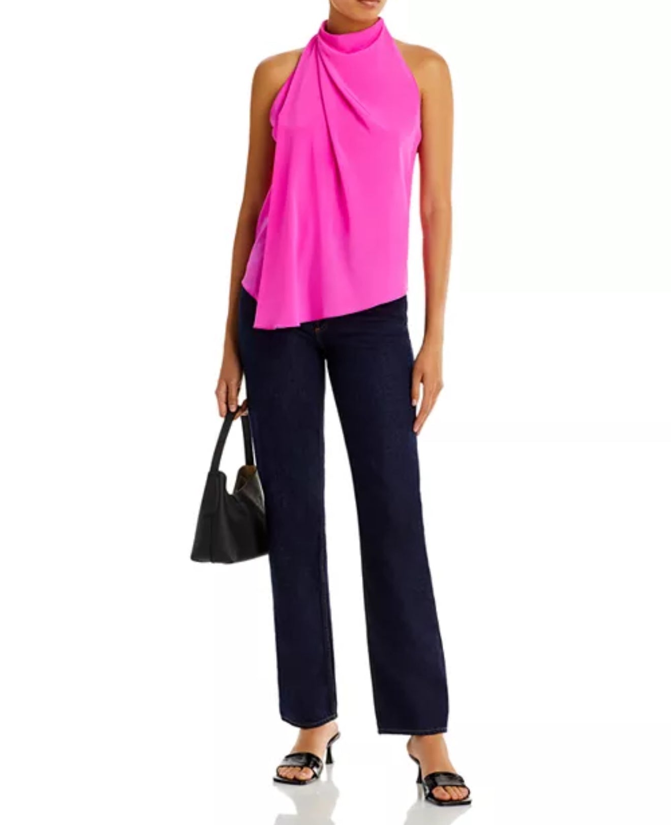 A.L.C. Erin Mock Neck Top - Hot Pink