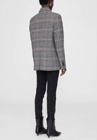 Anine Bing Madeleine Plaid Blazer - Grey/Red