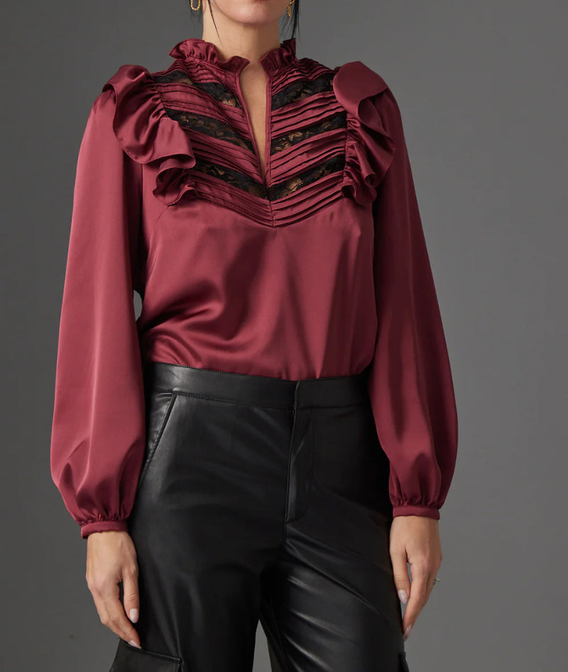 Gilner Farrar Anya Blouse - Burgundy