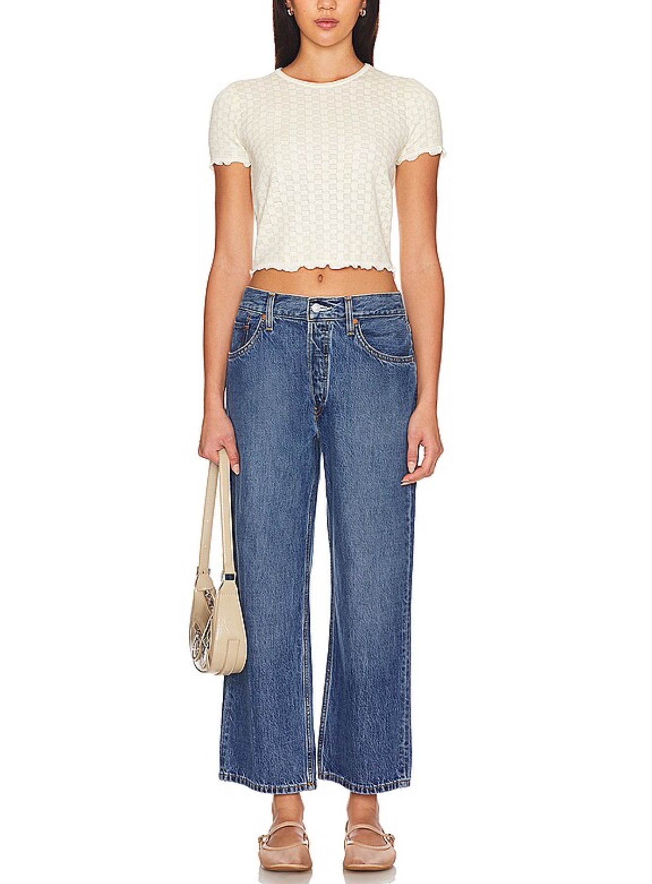 Re/Done Loose Crop Jeans - Peyote Flow