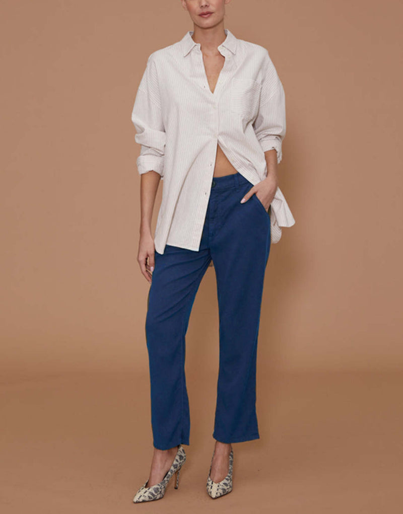 LE JEAN Sloane Slim Trouser - Sandwashed Navy