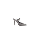 Larroude Candy Lurex Mules - Silver