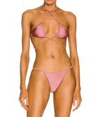 TROPIC OF C Praia Long Cord Bikini Top - Rosewater