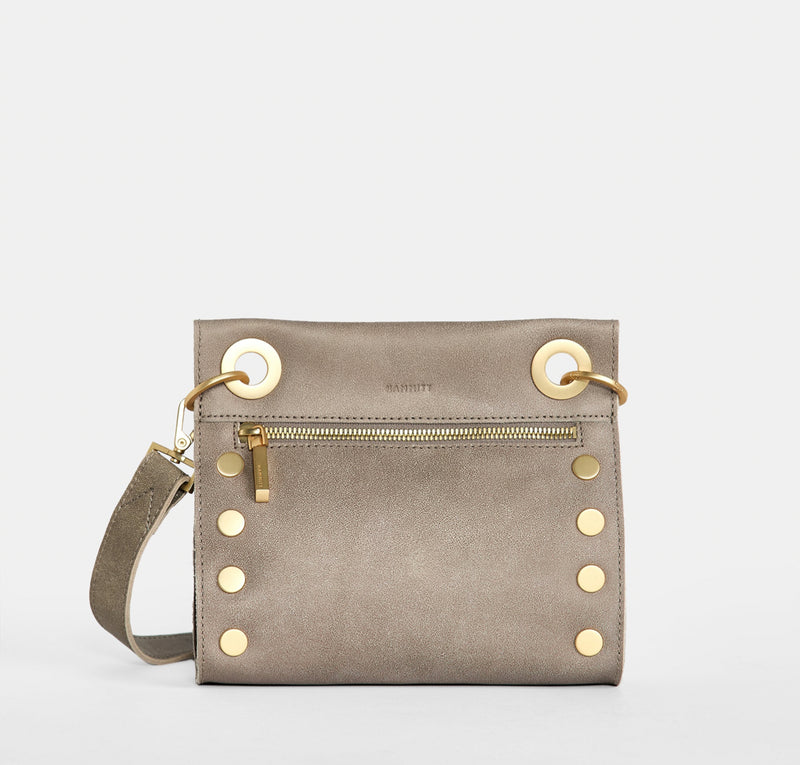 Hammitt TONY SML Leather Crossbody Bag - Pewter/Brushed Gold