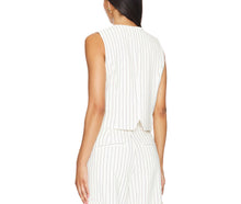Pistola Vero Cropped Vest - Le Blanc Pinstripe