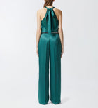 PINKO Tailored Satin Trousers - Dark Bottle Green