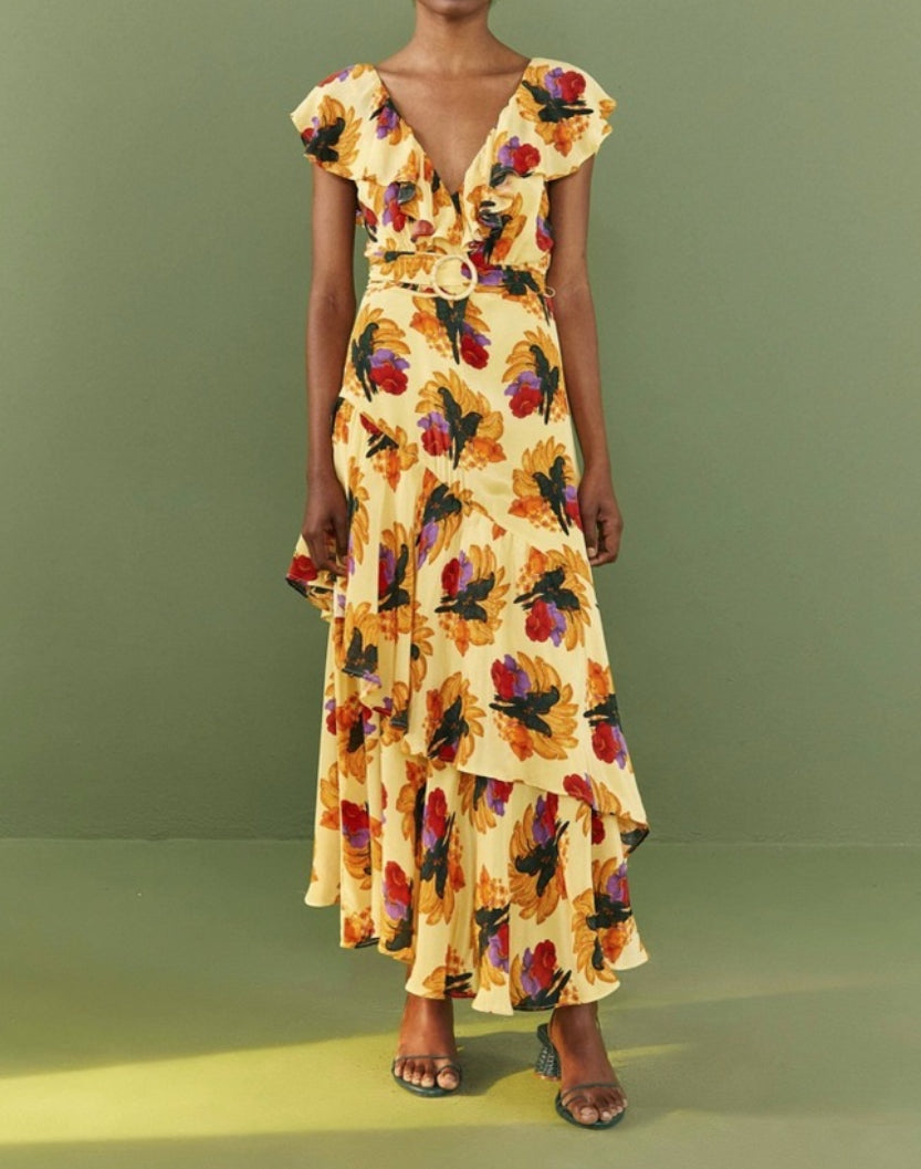 Farm Rio Banana Nest Midi Dress