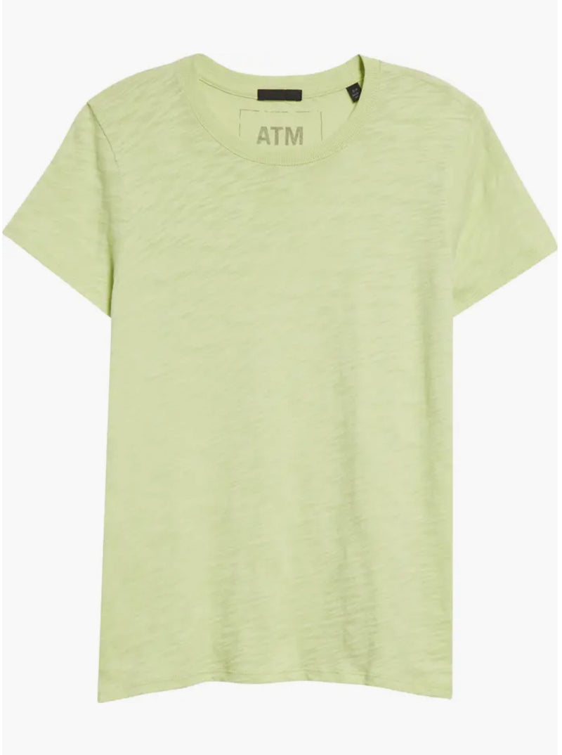 ATM Slub Jersey Schoolboy Crew Neck Tee - Matcha