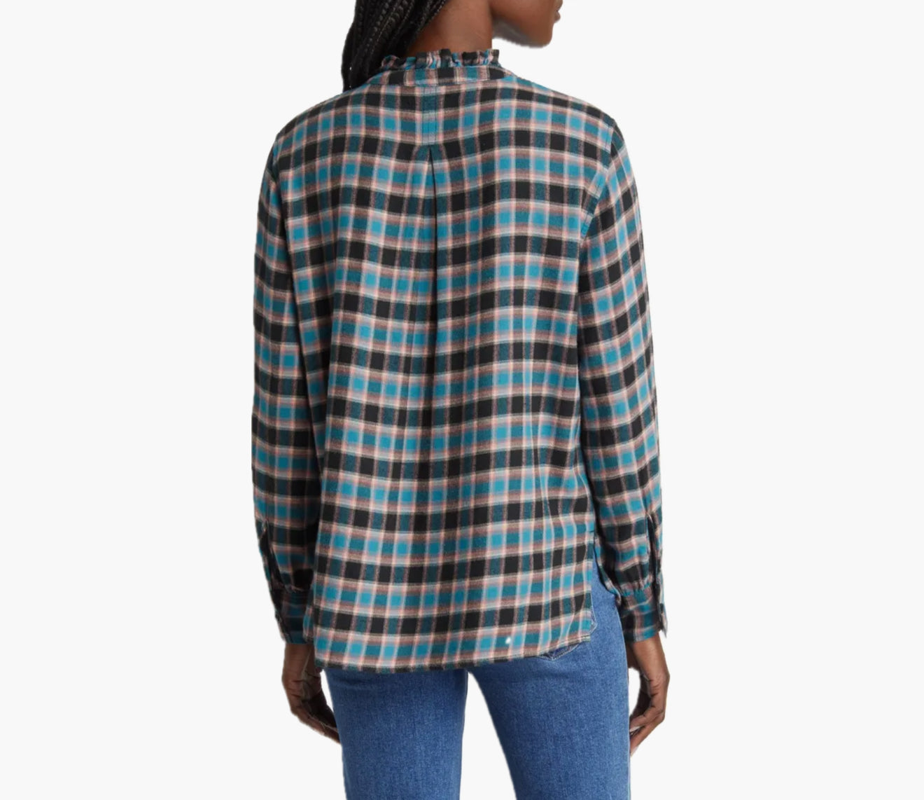 Rails Andie Plaid Flannel Button-Up Shirt - Rose Teal Coal