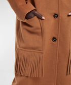 Apparis Eleanor Fringe Detail Duster Coat - Camel