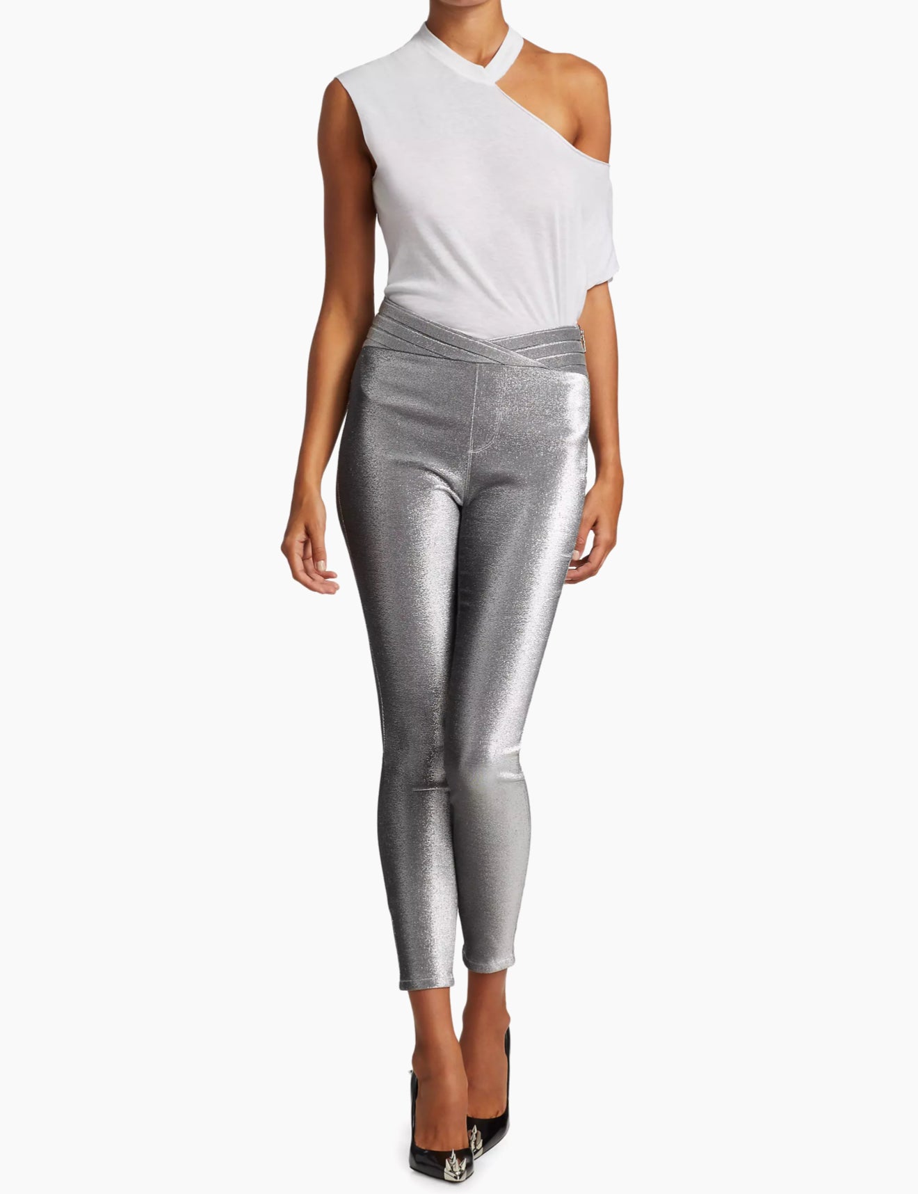RtA Axel Cutout Cotton & Cashmere T-Shirt- White