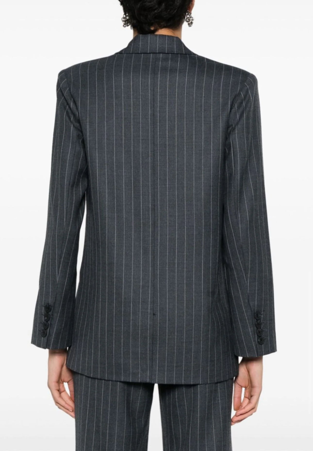 Anine Bing Kaia Wool-Blend Pinstripe Blazer